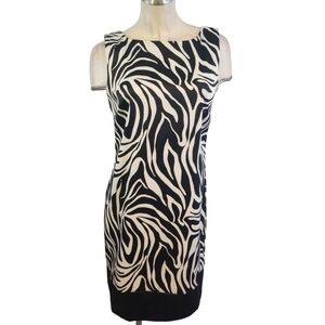 3/$25 Dressbarn Size 10 Black Off White Sleeveless Dress